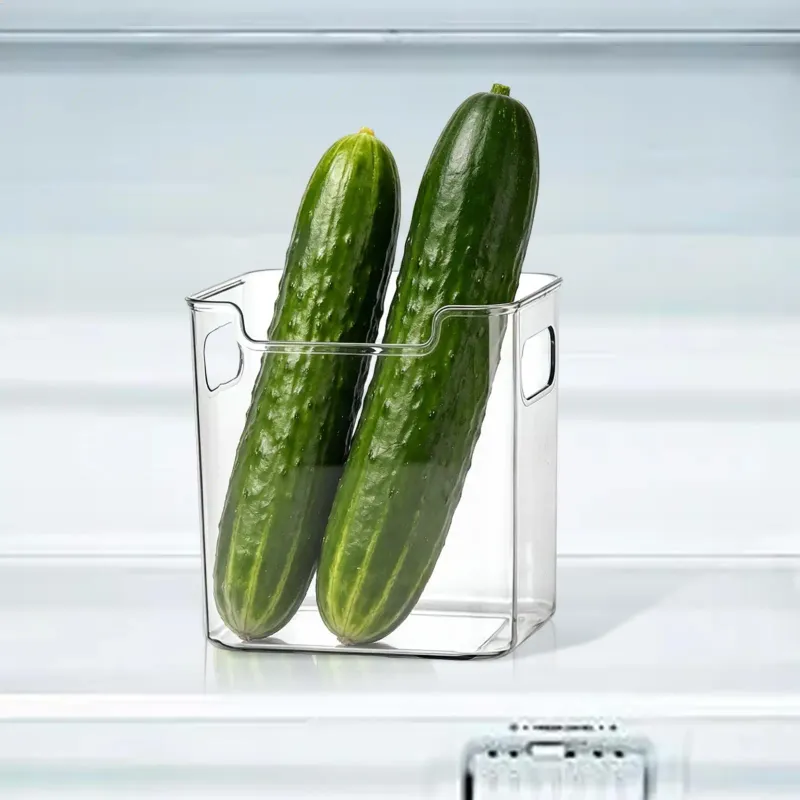 Refrigerator Bins with Handles Clear Door Containers Organizer for Kitchen Pantry Freezer Food Fruit Vegetable Seasoning Storage 4