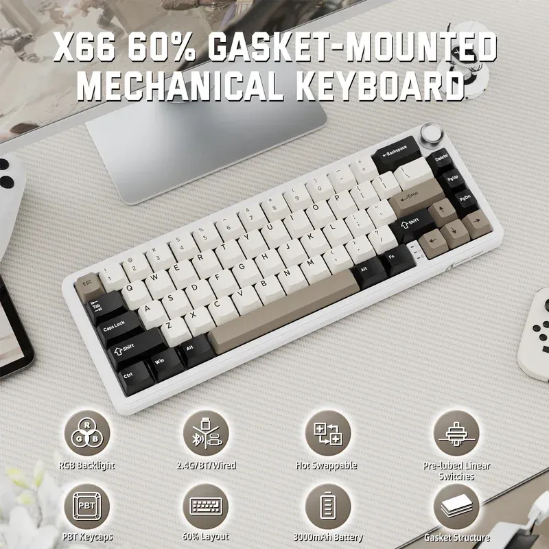 ATTACK SHARK X66 Wireless Mechanical Keyboard 1