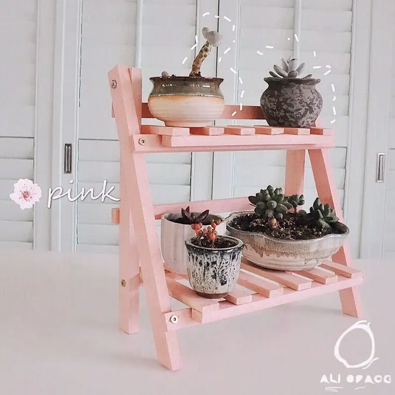 2-Tier Wood Plant Stand 2