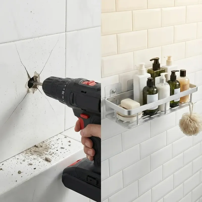 No-Drill Corner Shower Caddy 2