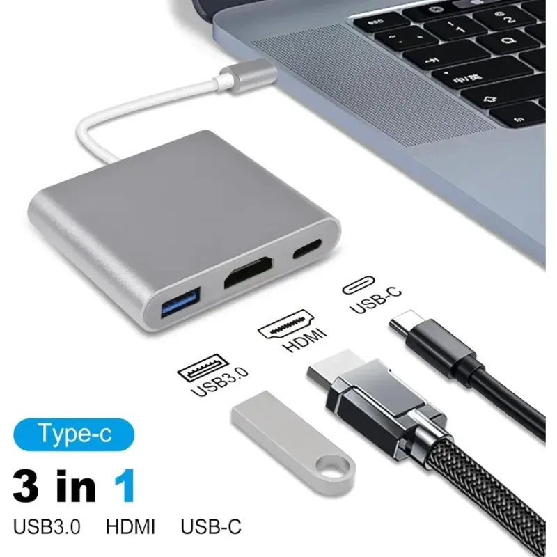 Grwibeou 3-in-1 USB-C Hub 5