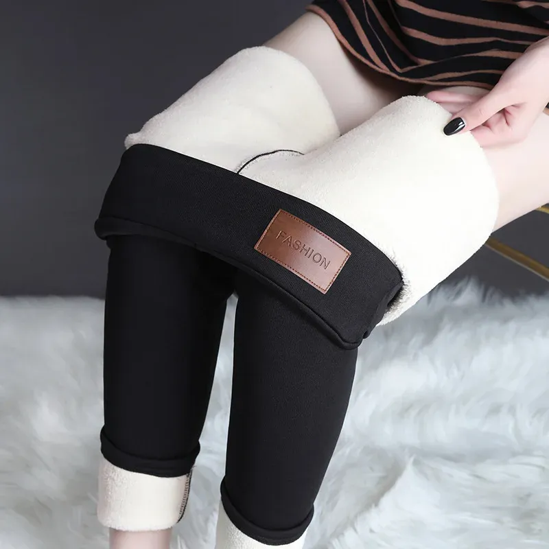 Seamless High Waist Lamb Fleece Leggings 1