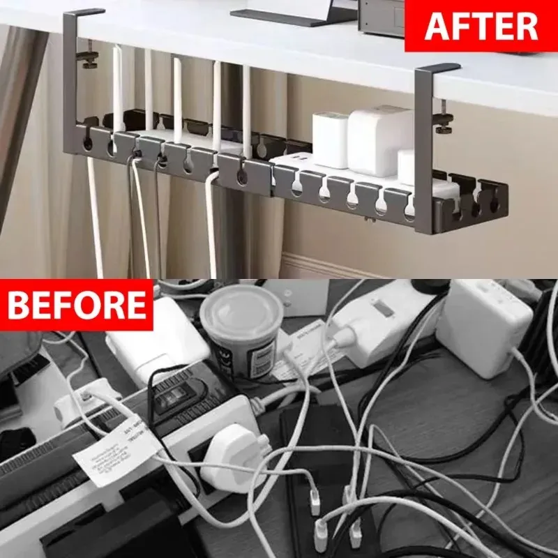 No Drill Under Desk Cable Tray 5
