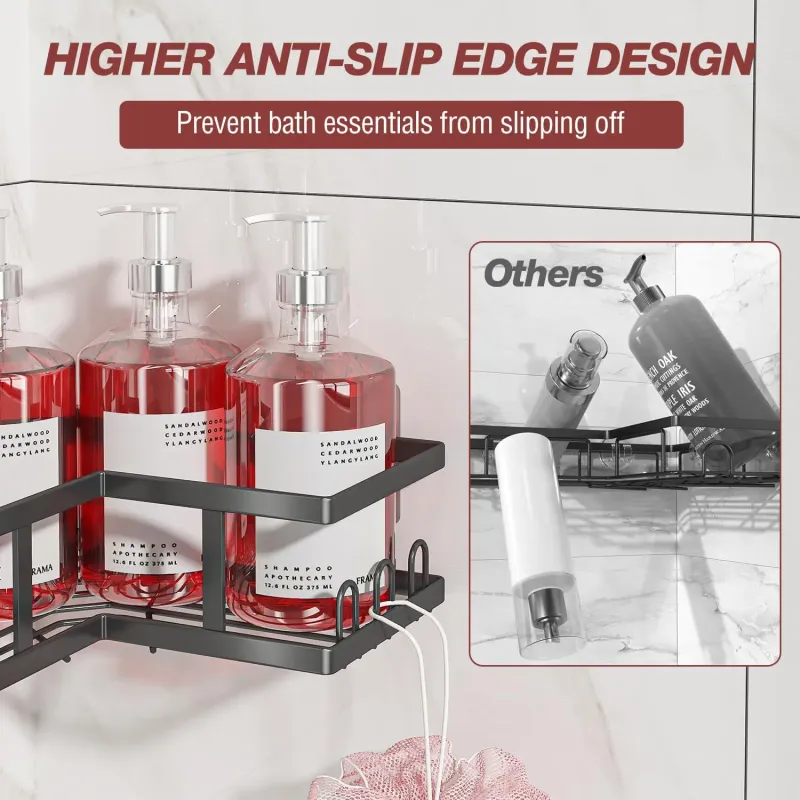 Corner Shower Caddy 4-Pack Black 5