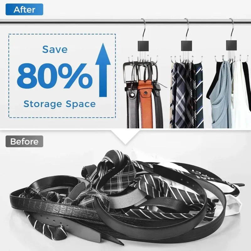 6 Hook Rotating Belt & Tie Hanger 7
