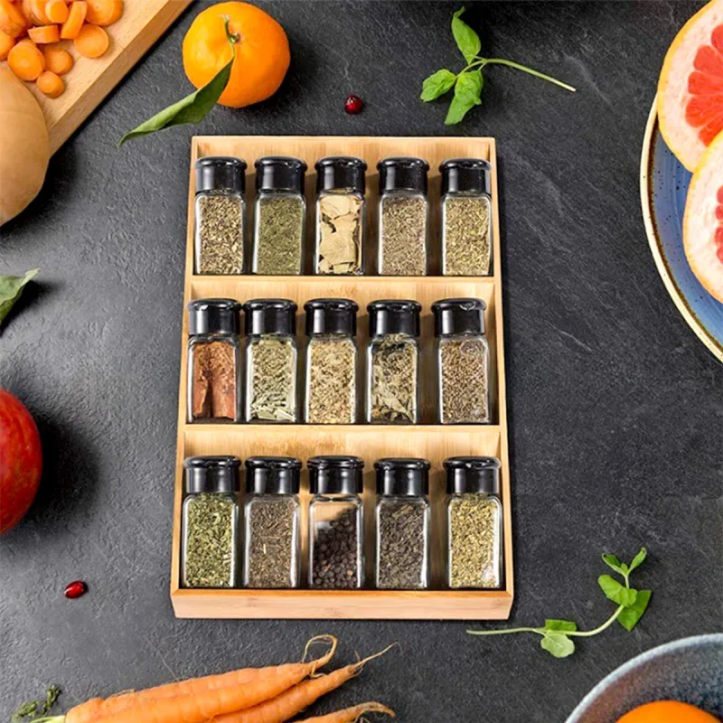 Bamboo 3-Tier Spice Rack 5