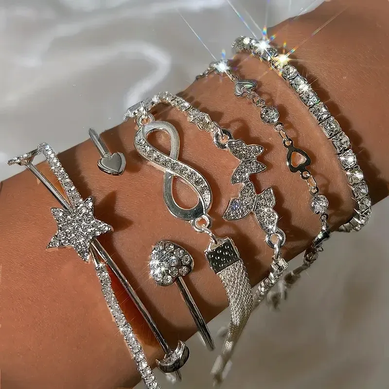 Elegant Rhinestone Bracelet Set for Women 1