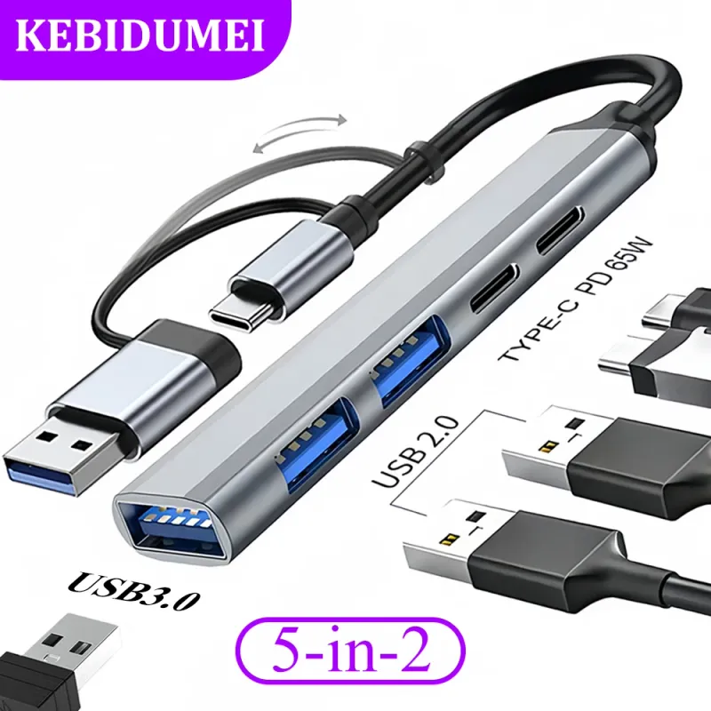 5-in-1 USB C Hub with 65W PD 1
