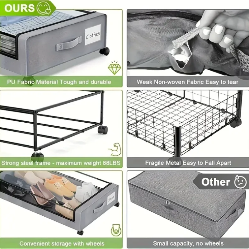 Underbed Storage Lockers with Wheels 6