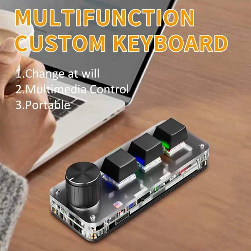 3-Key RGB Macro Keyboard with Knob 2