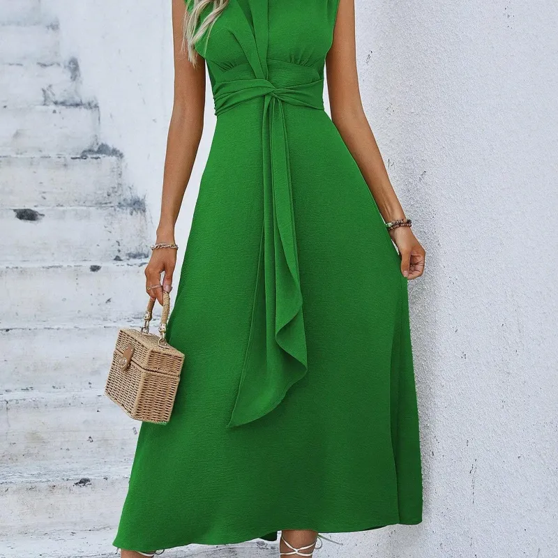 Women's A-Line Belted Midi Dress 4