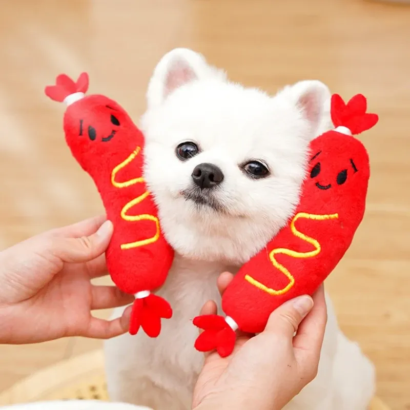 Hot Dog Squeaky Plush Chew Toy 3