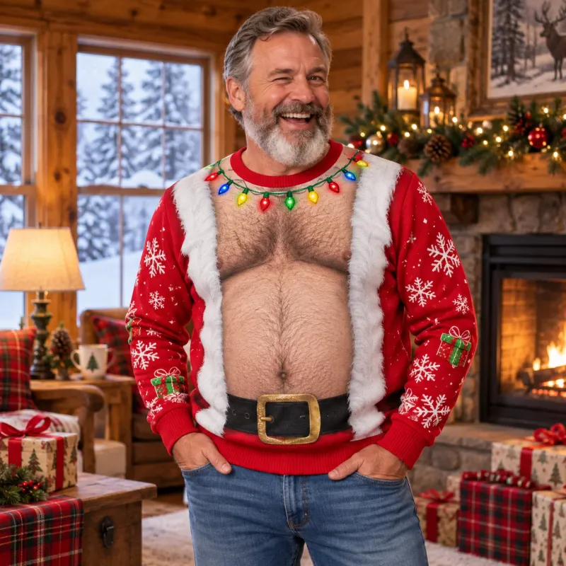 Santa Belly Ugly Christmas Sweater Men 2
