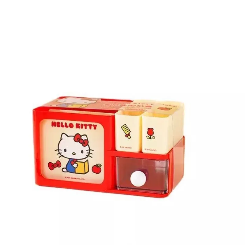 Sanrio HelloKitty Desk Organizer Box Drawer Pen Holder Removable Cute for Students Stationery Girls Daily Use Home Gifts 6