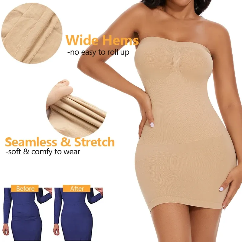 Seam-Free Off Shoulder Shapewear Slip 3