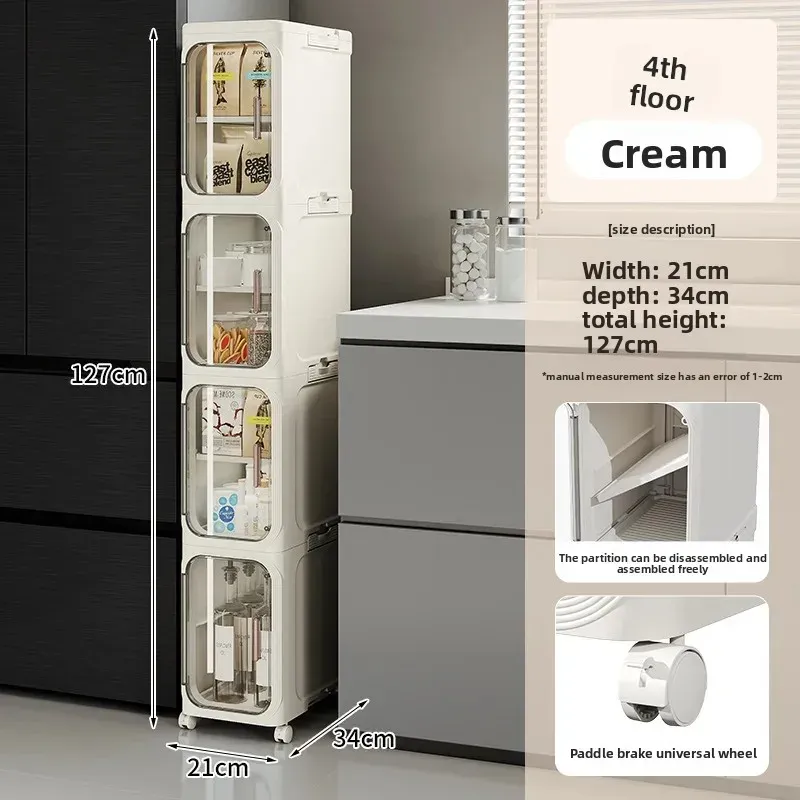 Foldable Corner Cabinet with Wheels 5