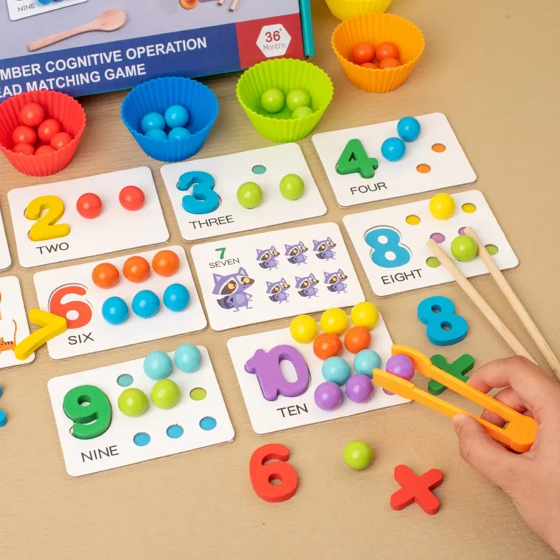 Wooden Clip Beads Sorting Toy 3
