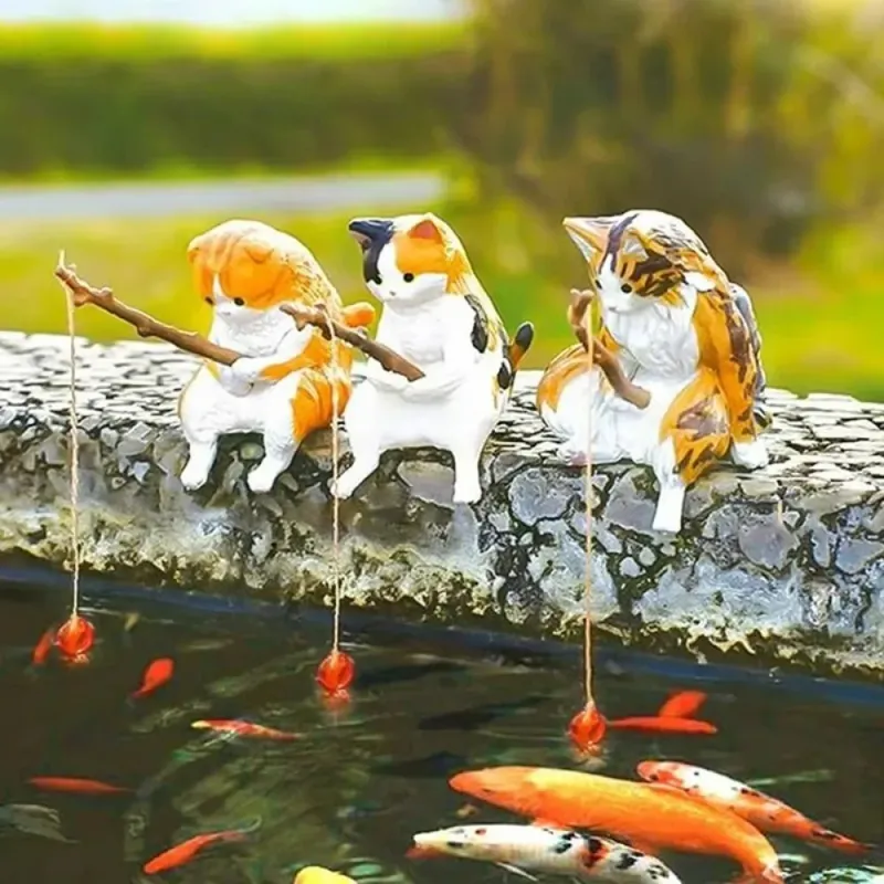 Fishing Cat Fish Tank Ornament 4