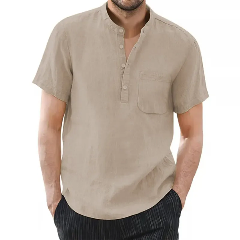 Cotton Linen Blend Men's T-Shirt 1