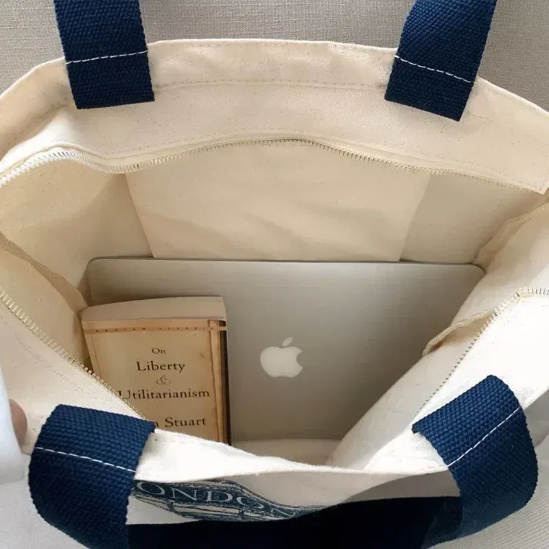 London Books Print Canvas Shoulder Bag 6
