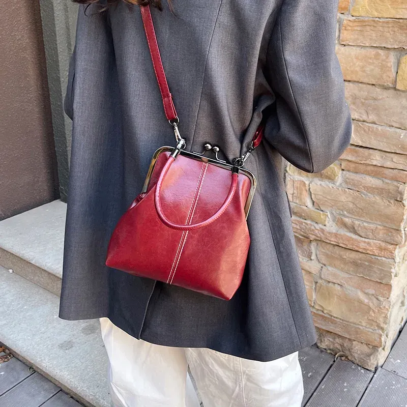 Vintage Brown PU Leather Crossbody Bag 4