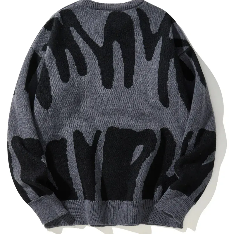 Men's Jacquard Round Neck Pullover Sweater 3