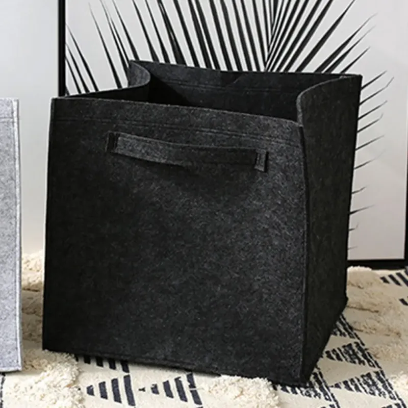 Foldable Felt Laundry Basket 1