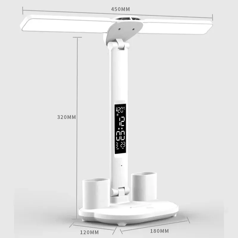 Dual Head LED Clock Desk Lamp 6