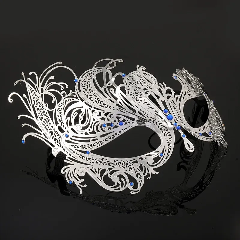 Black Gold Skull Metal Half Face Mask 2