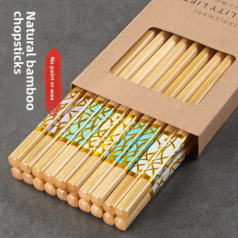 Marble-Patterned Bamboo Chopsticks Set 2