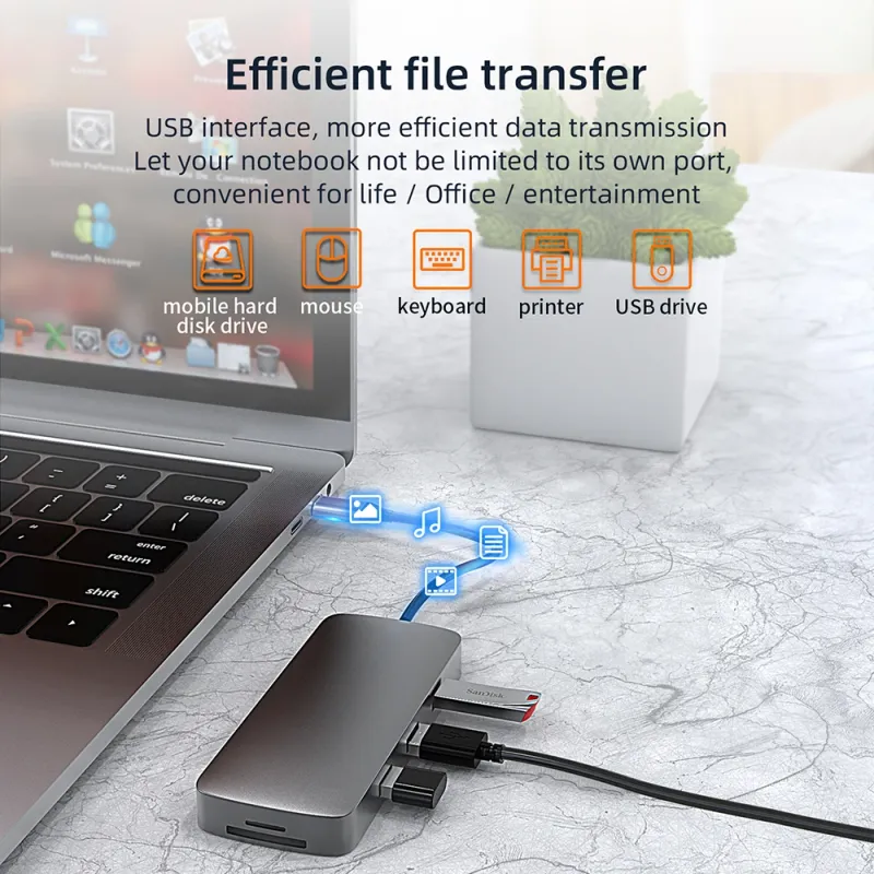 USB C Hub Docking Station with 4K HDMI 5