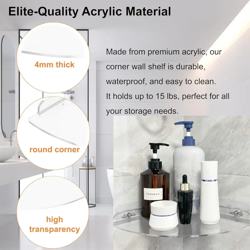 Clear Adhesive Corner Shelf 5