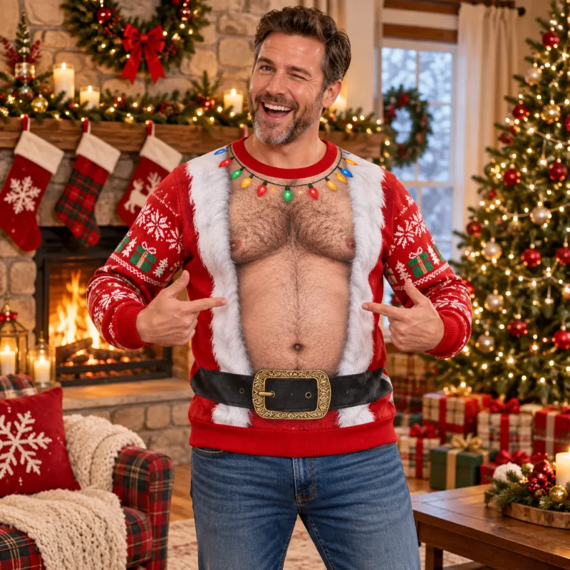 Santa Belly Ugly Christmas Sweater Men 6