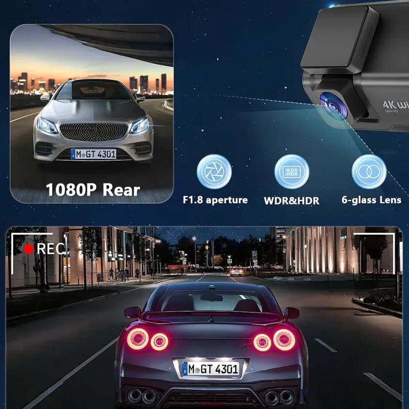 Kocam 4K UHD Dual Lens Dash Cam 5