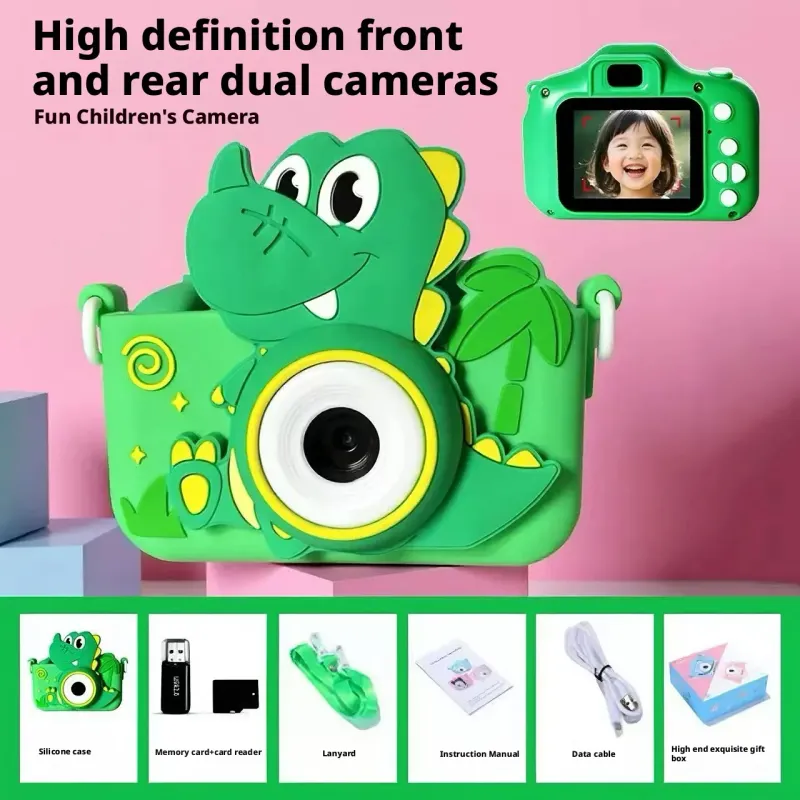Green Dinosaur Kids Digital Camera 6