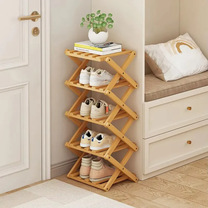Folding Bamboo Multi-Layer Shoe Rack 3