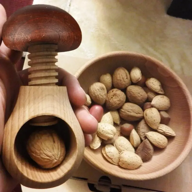 Mushroom-Shaped Wooden Nutcracker 2