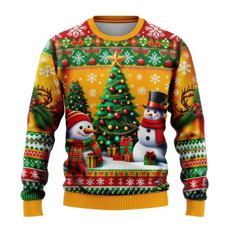3D Snowman Santa Ugly Christmas Sweater 5