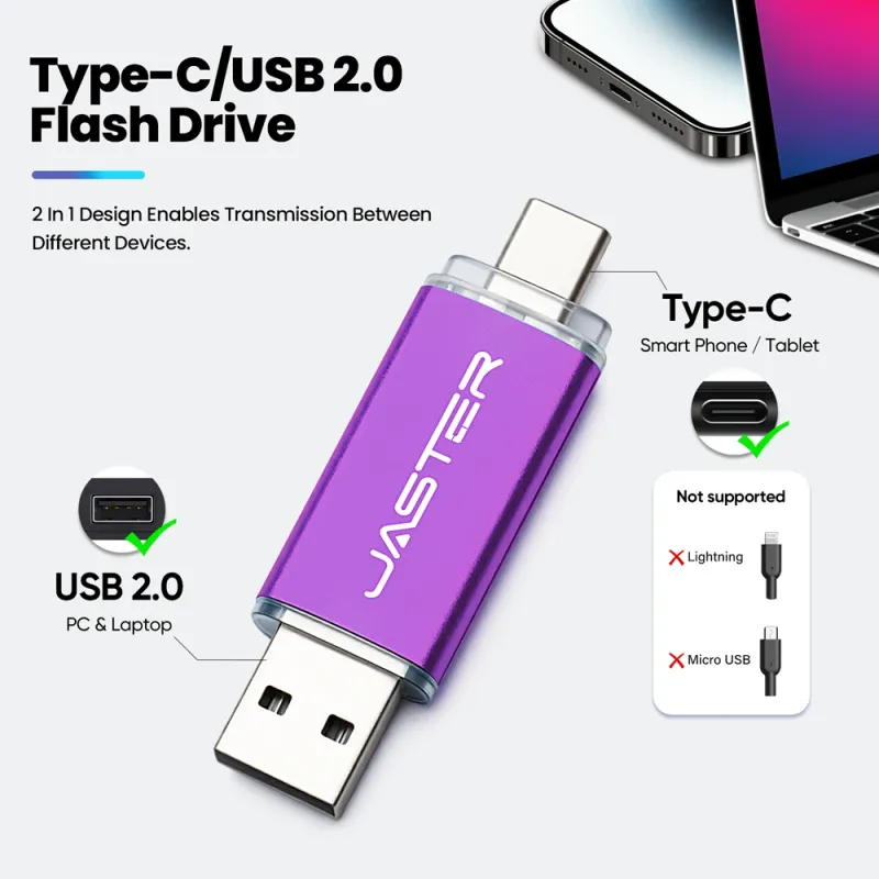2-in-1 Type C USB Flash Drive Metal 3