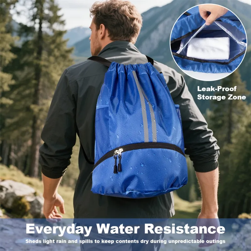 Sports Drawstring Backpack with Shoe Compartment 3