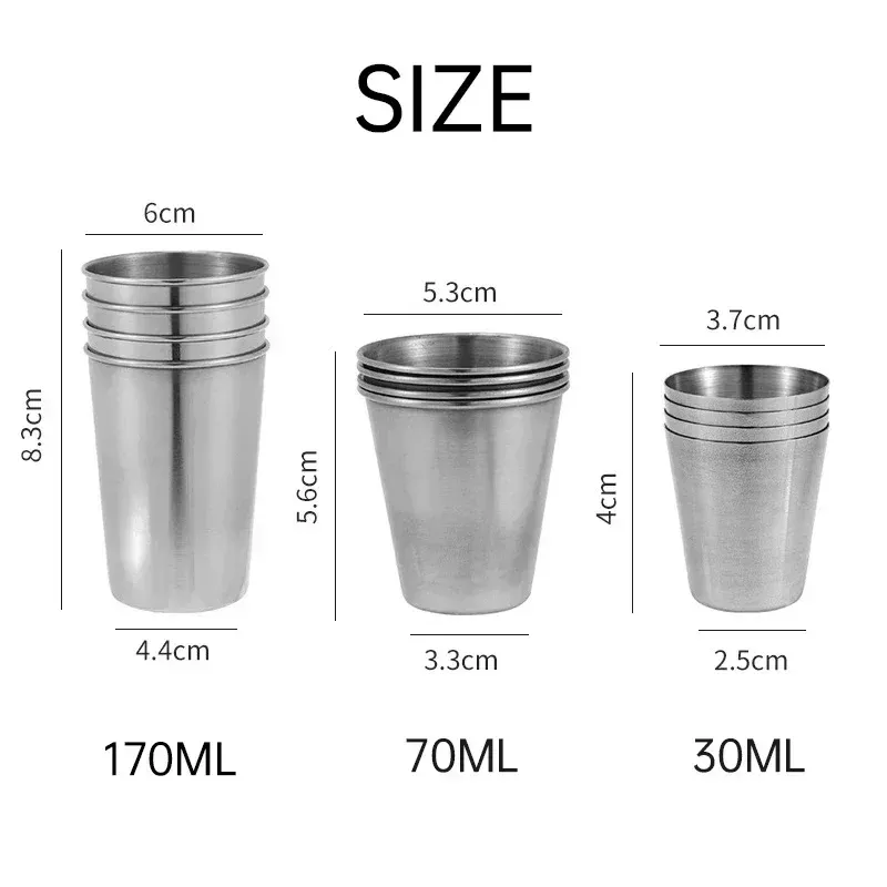 4PCS Stainless Steel Camping Cups Set 6