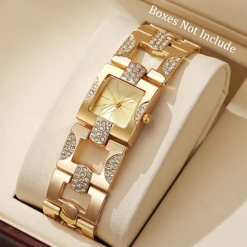 Diamond Square Dial Ladies Quartz Watch 1