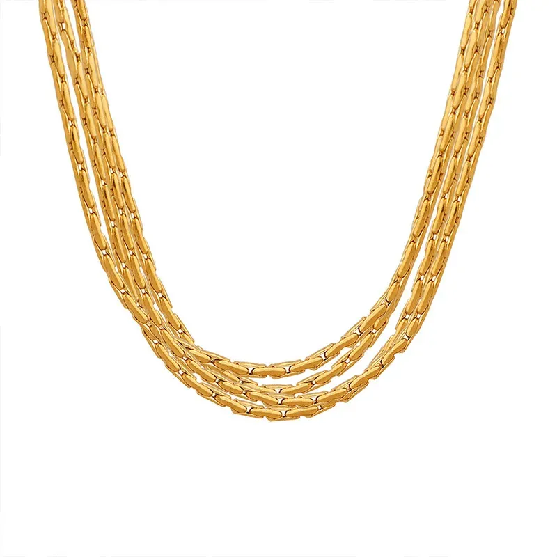 18k Gold Plated Multi-Layer Choker Necklace 6