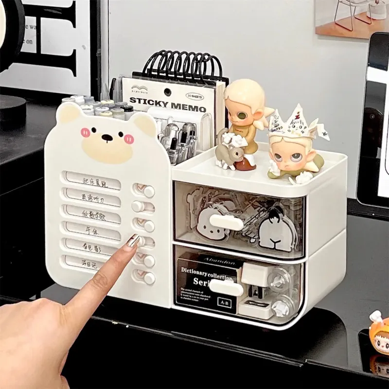 Multifunctional Desktop Stationery Organizer with Drawer, Pen Holder Storage Box for Student & Office Desk Use 4