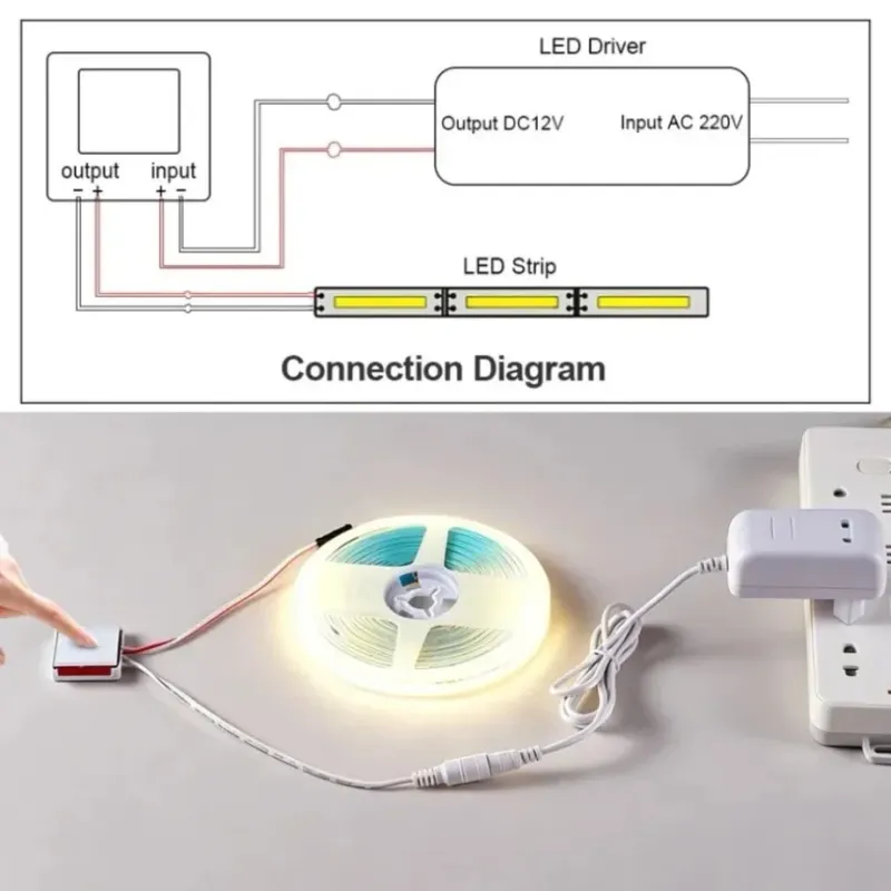 Touch Dimmable COB LED Strip Kit 4