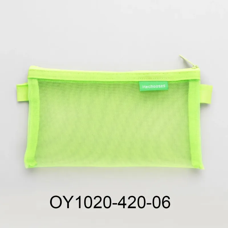 1pc Transparent Mesh Pencil Case Storage Student Simple Pencil Bag Large Capacity Pouches Stationery Organizer Pencilcase Holder 5