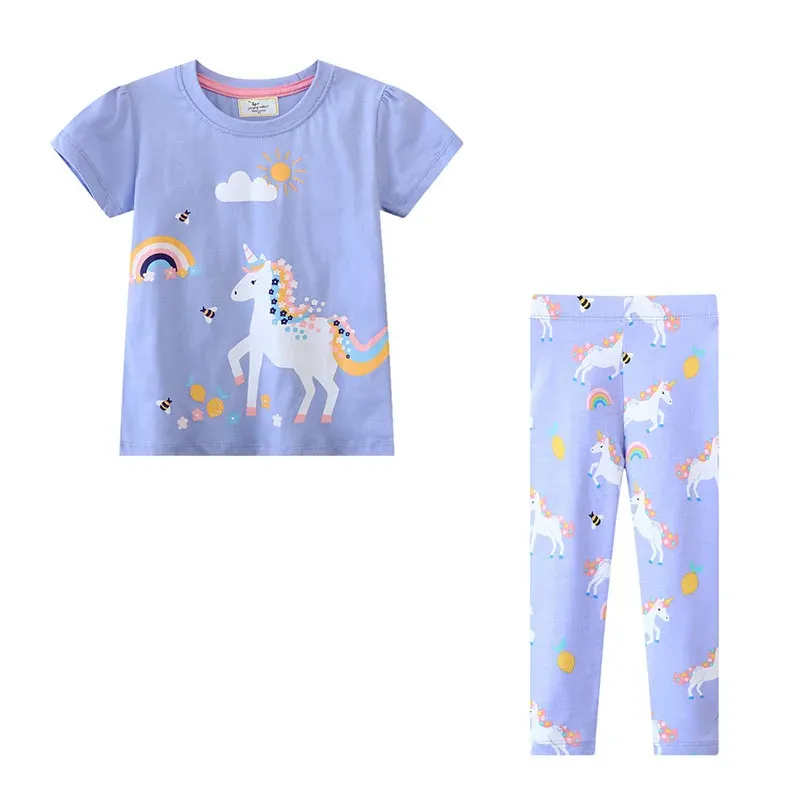 Unicorn Girls T-Shirt + Leggings Set 1