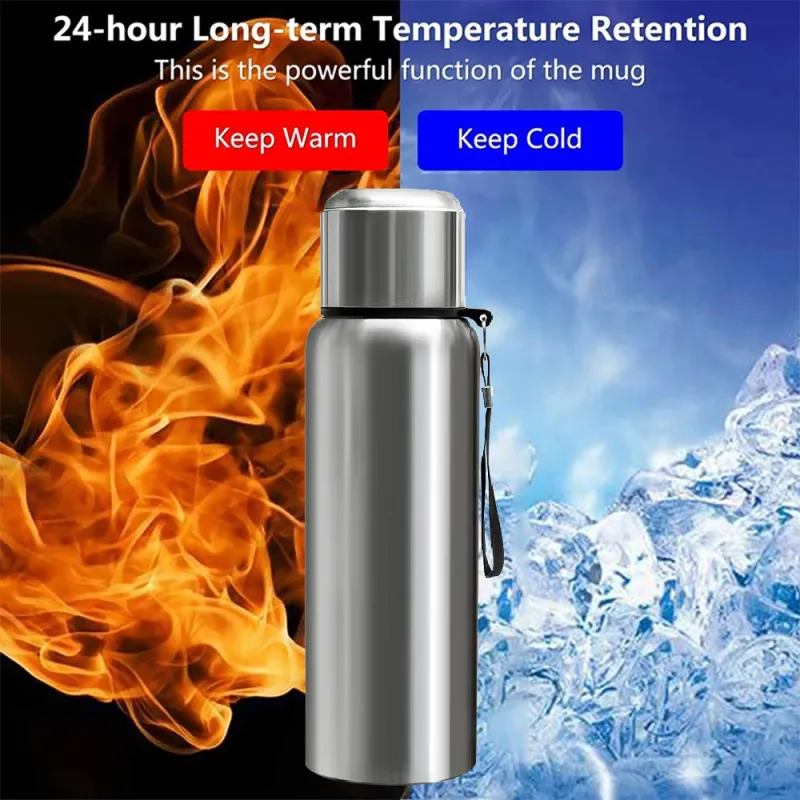 Smart LED Thermos Bottle - 1L Stainless Steel 4