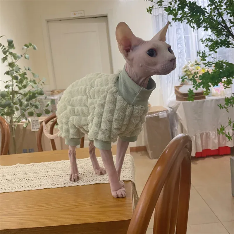 Sphynx Cat Fleece Turtleneck Sweater 4
