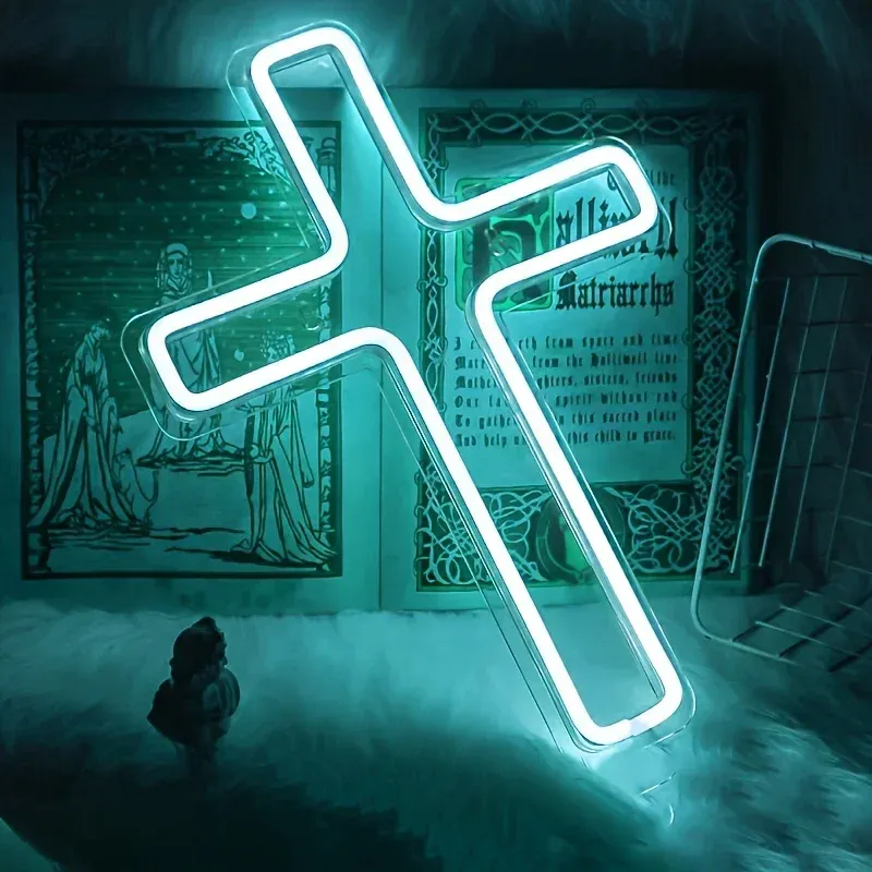 Jesus Cross Neon Sign - LED Wall Art 4